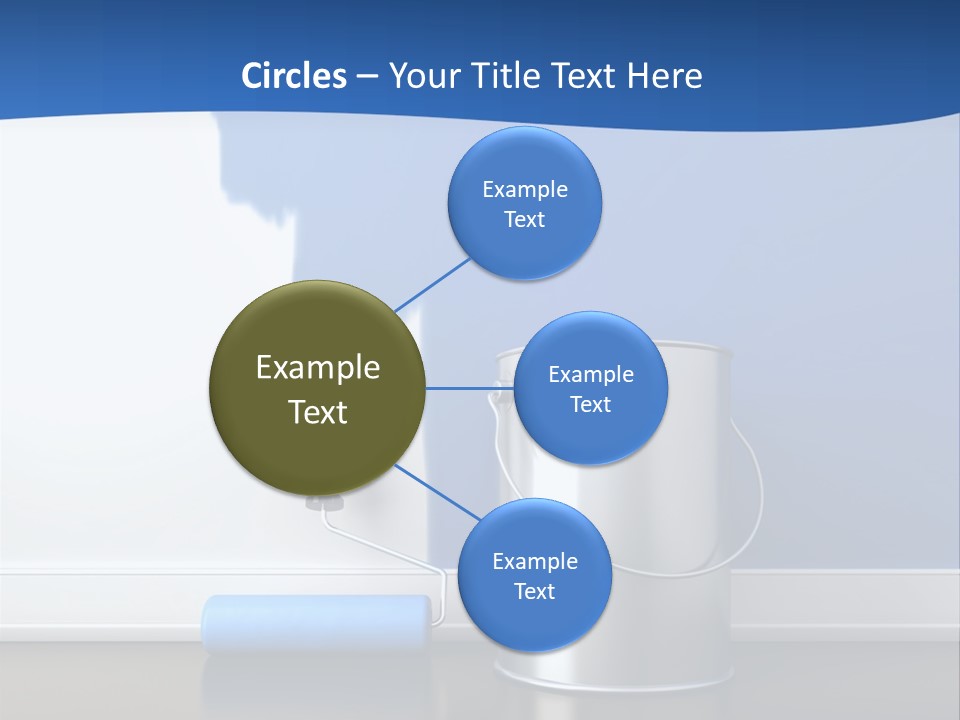A Paint Can And A Roller On A Table PowerPoint Template