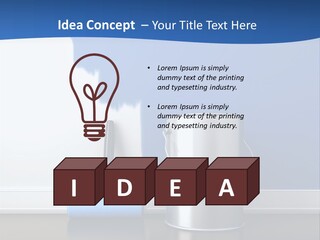 A Paint Can And A Roller On A Table PowerPoint Template
