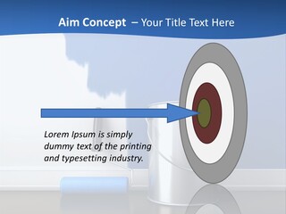 A Paint Can And A Roller On A Table PowerPoint Template