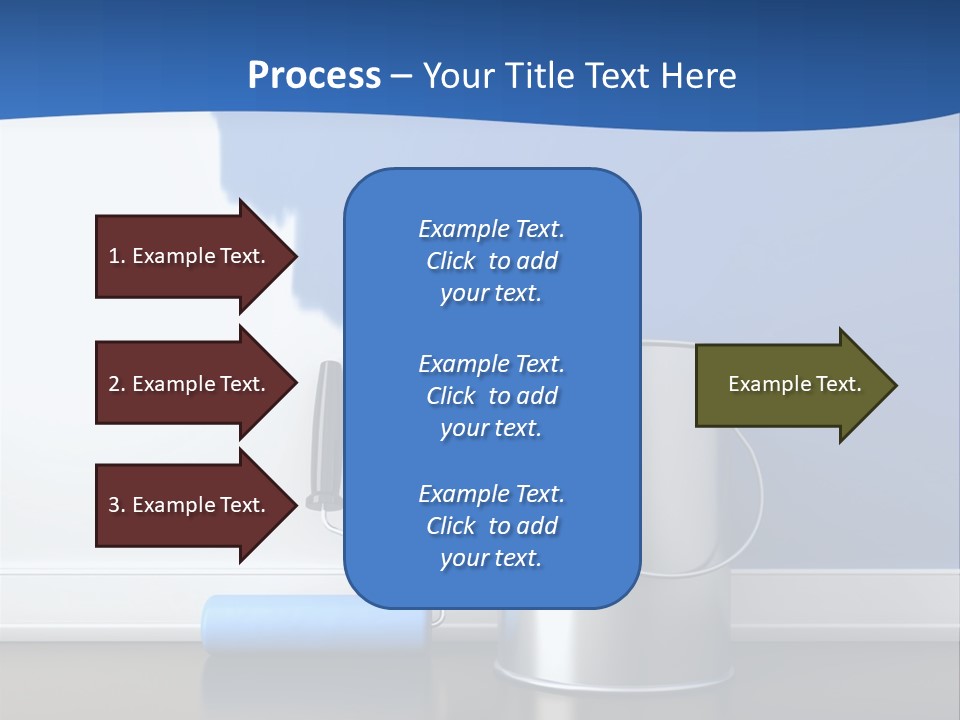 A Paint Can And A Roller On A Table PowerPoint Template