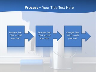 A Paint Can And A Roller On A Table PowerPoint Template