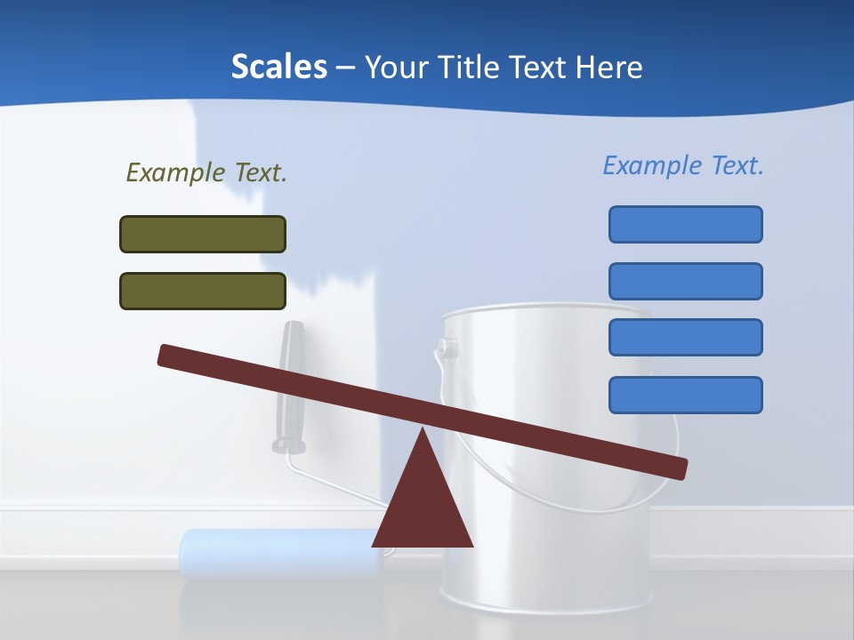 A Paint Can And A Roller On A Table PowerPoint Template