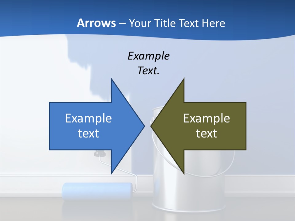 A Paint Can And A Roller On A Table PowerPoint Template