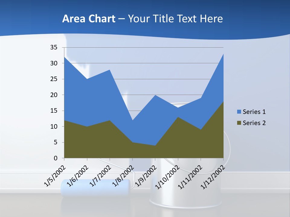 A Paint Can And A Roller On A Table PowerPoint Template