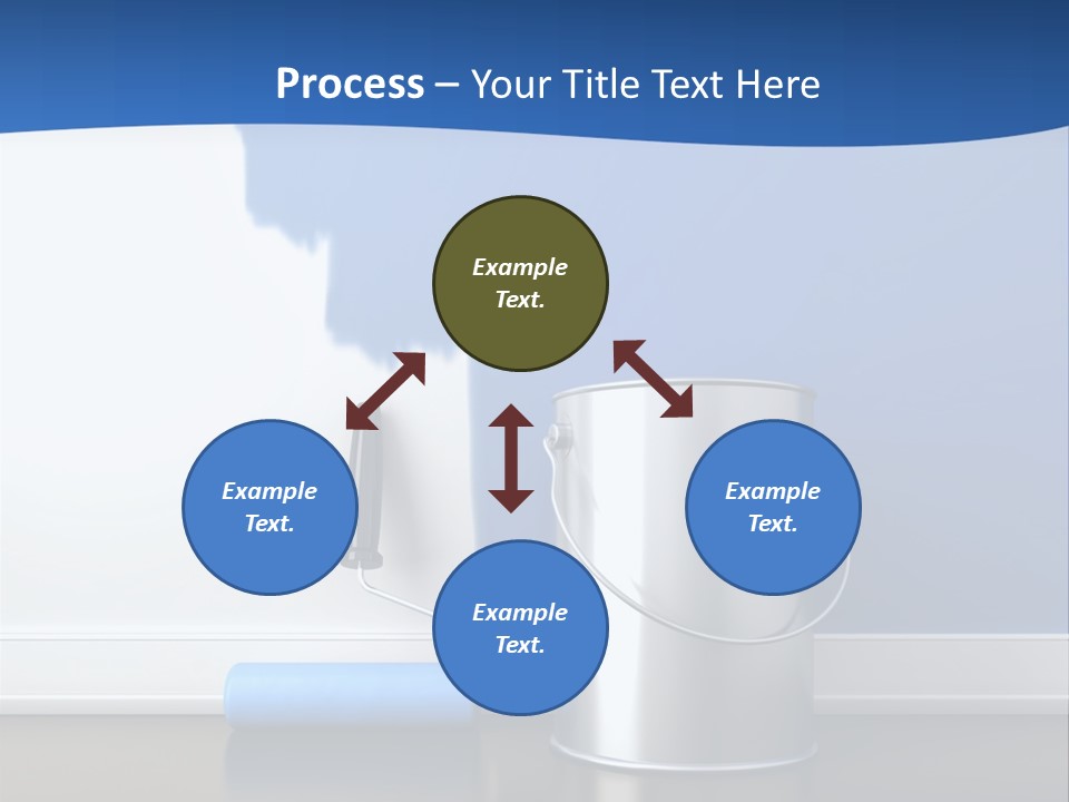 A Paint Can And A Roller On A Table PowerPoint Template