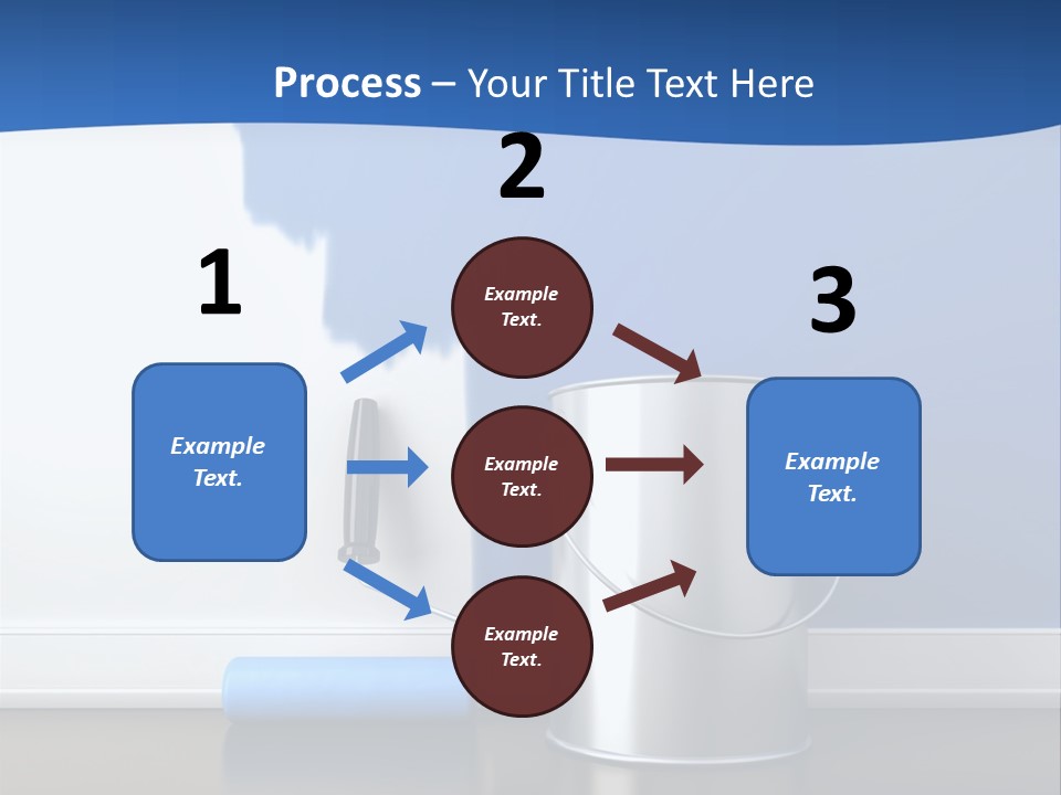 A Paint Can And A Roller On A Table PowerPoint Template