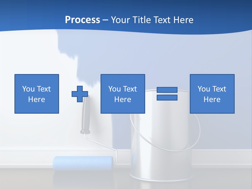 A Paint Can And A Roller On A Table PowerPoint Template