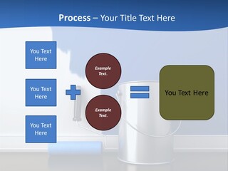 A Paint Can And A Roller On A Table PowerPoint Template