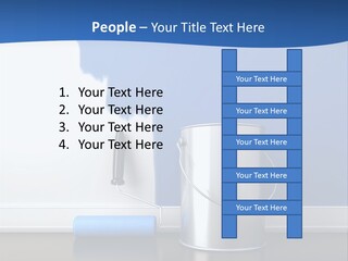 A Paint Can And A Roller On A Table PowerPoint Template