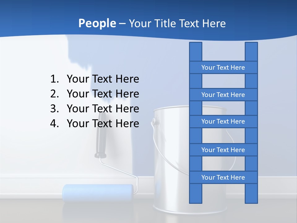 A Paint Can And A Roller On A Table PowerPoint Template
