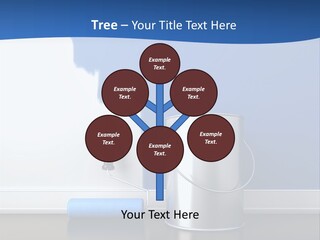 A Paint Can And A Roller On A Table PowerPoint Template