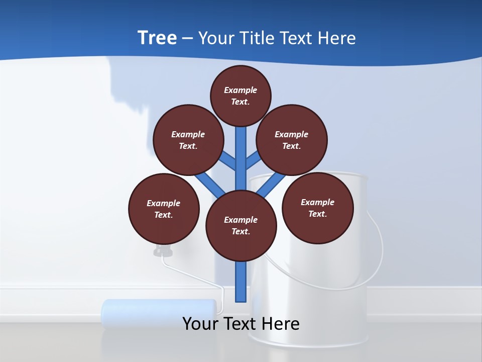 A Paint Can And A Roller On A Table PowerPoint Template