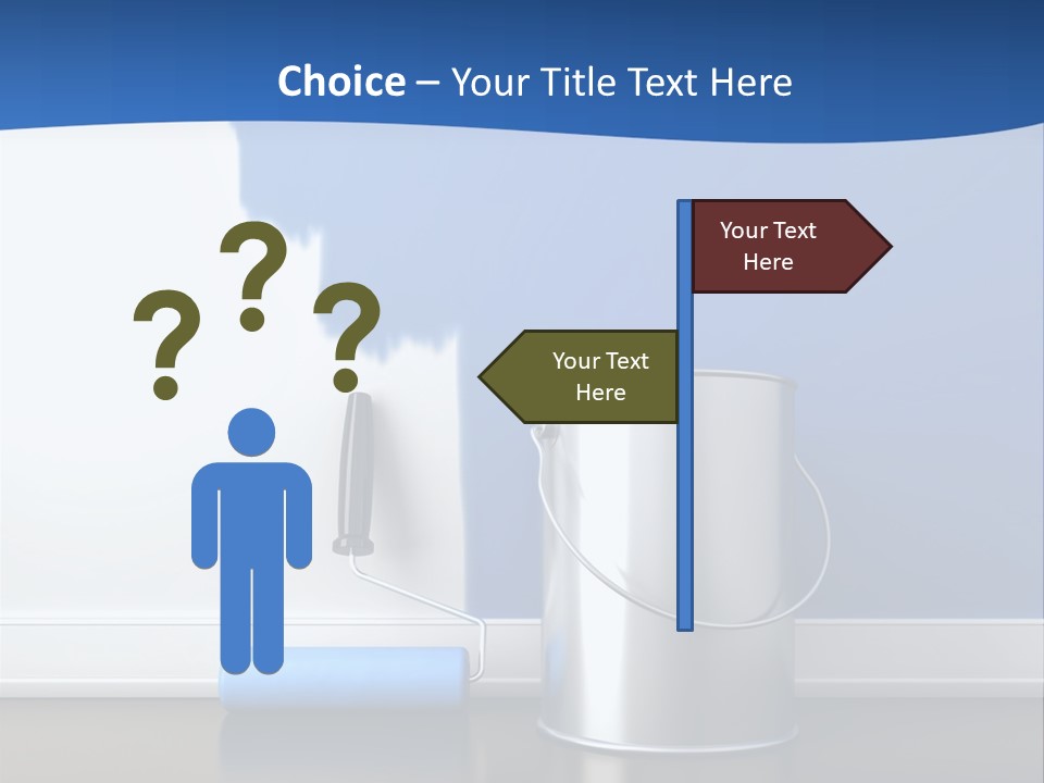 A Paint Can And A Roller On A Table PowerPoint Template