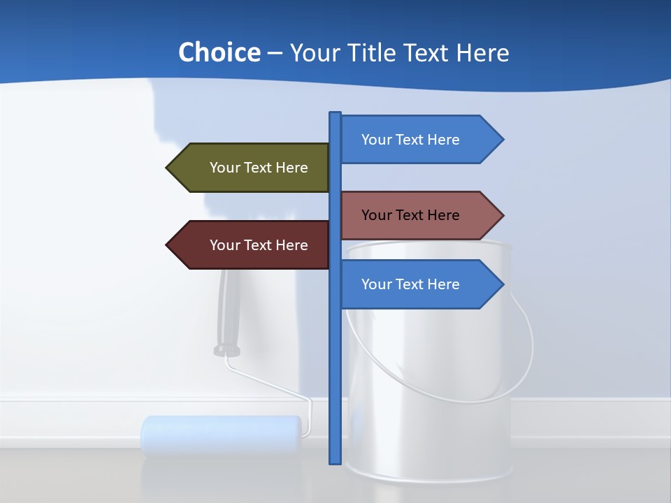 A Paint Can And A Roller On A Table PowerPoint Template