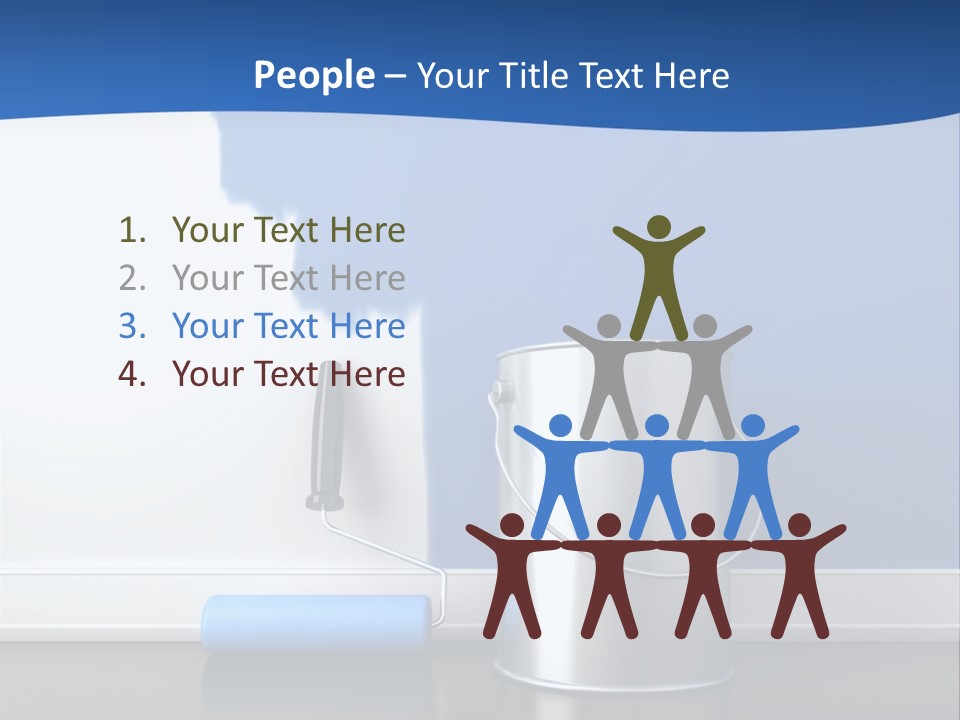 A Paint Can And A Roller On A Table PowerPoint Template