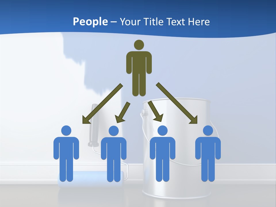 A Paint Can And A Roller On A Table PowerPoint Template