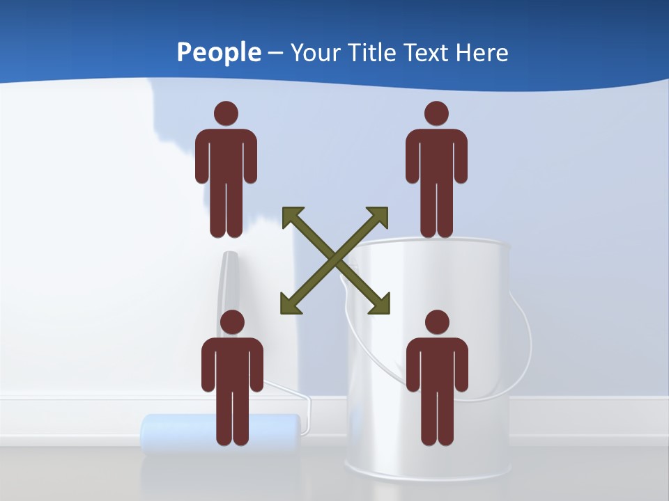 A Paint Can And A Roller On A Table PowerPoint Template
