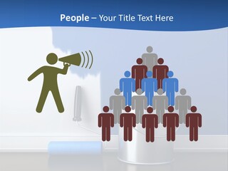 A Paint Can And A Roller On A Table PowerPoint Template