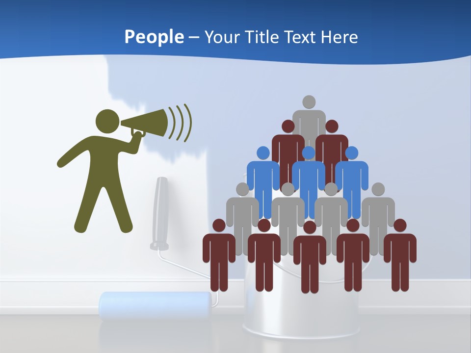 A Paint Can And A Roller On A Table PowerPoint Template
