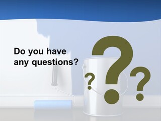 A Paint Can And A Roller On A Table PowerPoint Template