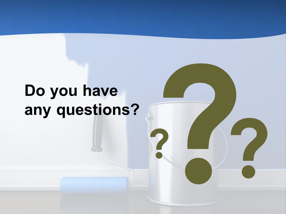 A Paint Can And A Roller On A Table PowerPoint Template