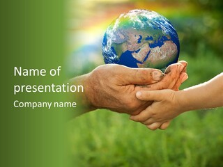 A Person Holding A Small Earth In Their Hands PowerPoint Template