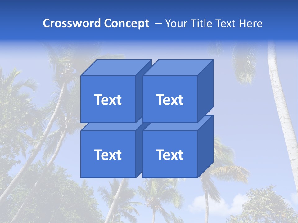 A Powerpoint Presentation With Palm Trees And Blue Sky PowerPoint Template