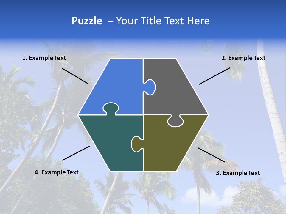 A Powerpoint Presentation With Palm Trees And Blue Sky PowerPoint Template