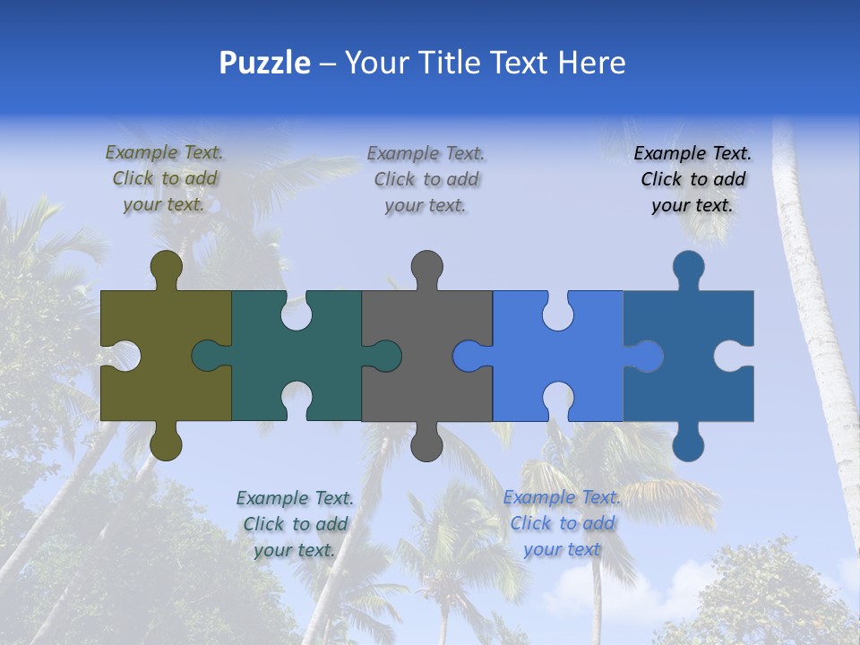 A Powerpoint Presentation With Palm Trees And Blue Sky PowerPoint Template