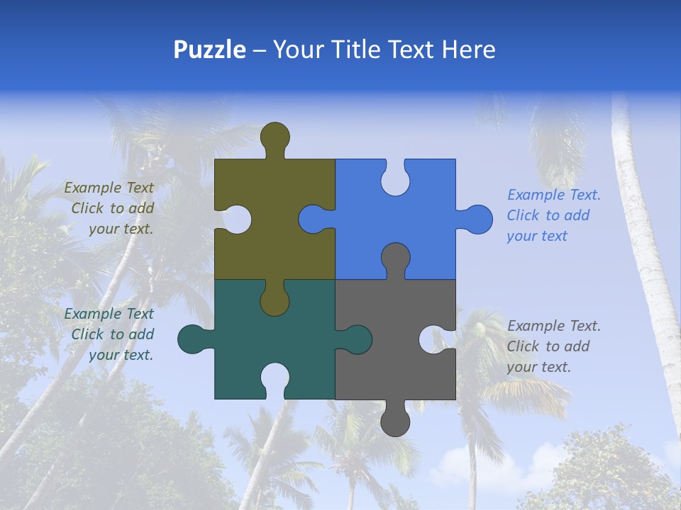 A Powerpoint Presentation With Palm Trees And Blue Sky PowerPoint Template