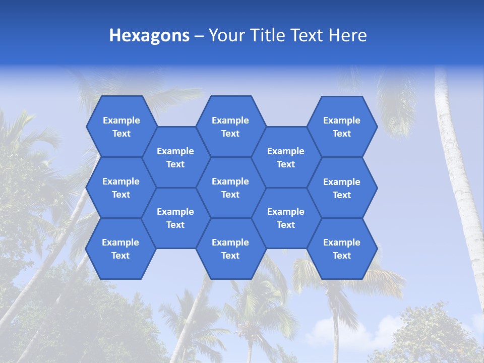 A Powerpoint Presentation With Palm Trees And Blue Sky PowerPoint Template