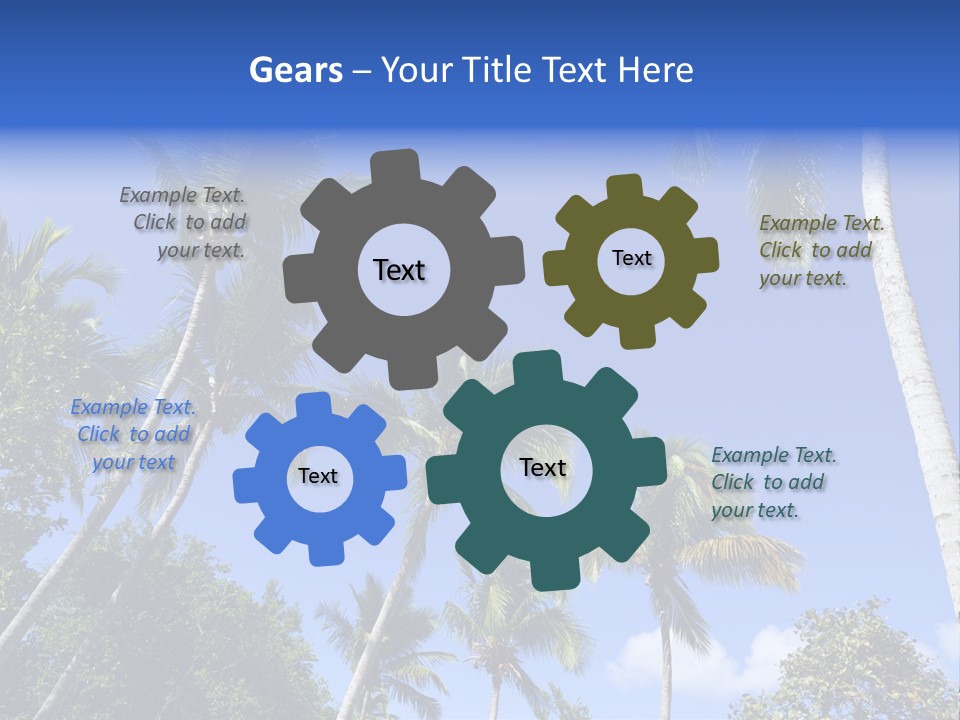 A Powerpoint Presentation With Palm Trees And Blue Sky PowerPoint Template
