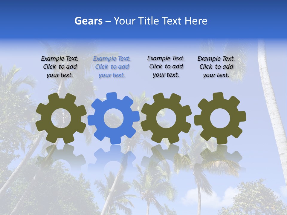 A Powerpoint Presentation With Palm Trees And Blue Sky PowerPoint Template
