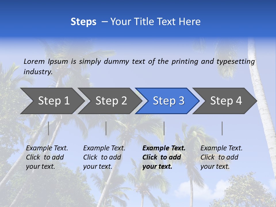 A Powerpoint Presentation With Palm Trees And Blue Sky PowerPoint Template