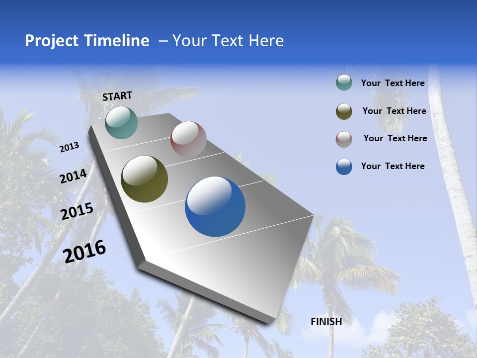 A Powerpoint Presentation With Palm Trees And Blue Sky PowerPoint Template