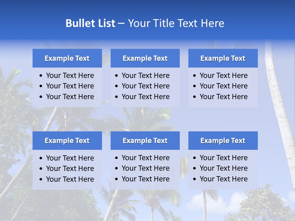 A Powerpoint Presentation With Palm Trees And Blue Sky PowerPoint Template