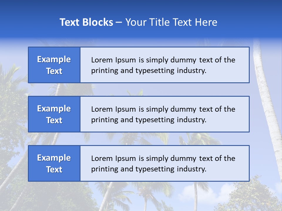 A Powerpoint Presentation With Palm Trees And Blue Sky PowerPoint Template