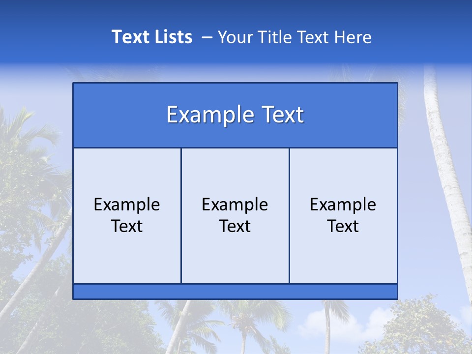A Powerpoint Presentation With Palm Trees And Blue Sky PowerPoint Template