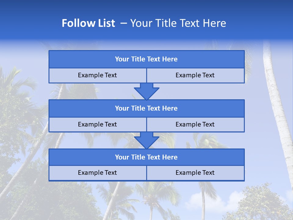 A Powerpoint Presentation With Palm Trees And Blue Sky PowerPoint Template