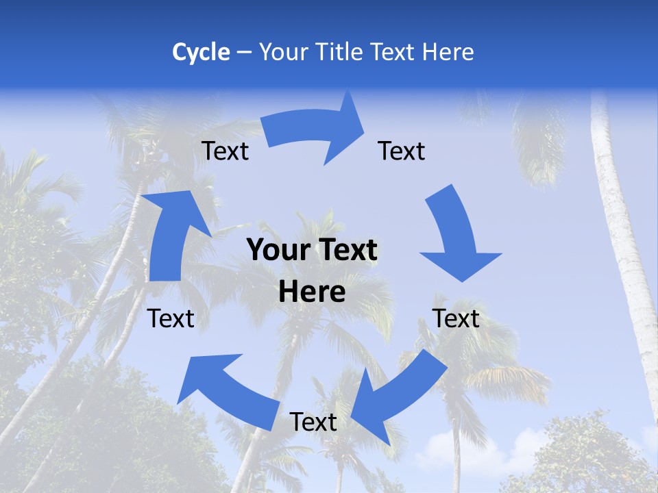 A Powerpoint Presentation With Palm Trees And Blue Sky PowerPoint Template