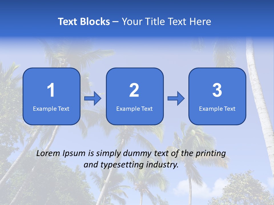 A Powerpoint Presentation With Palm Trees And Blue Sky PowerPoint Template