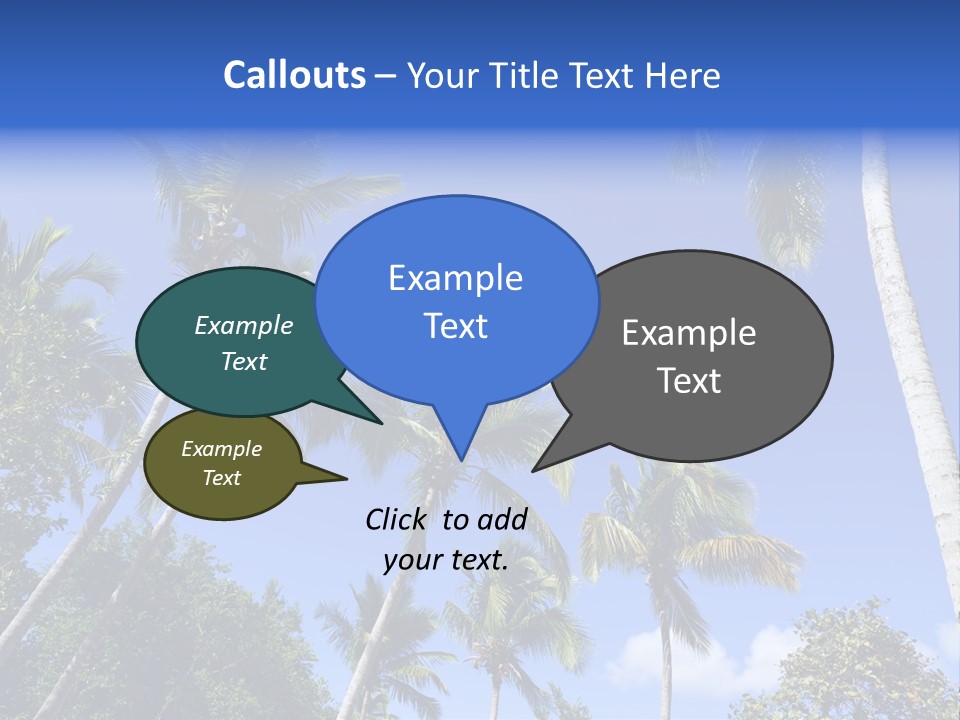 A Powerpoint Presentation With Palm Trees And Blue Sky PowerPoint Template