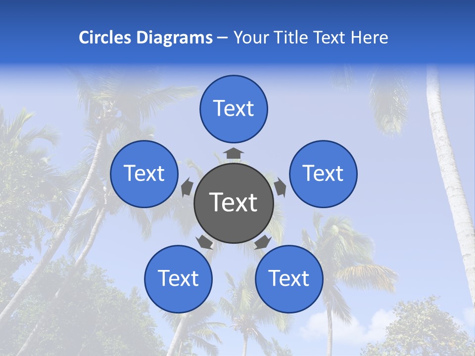 A Powerpoint Presentation With Palm Trees And Blue Sky PowerPoint Template