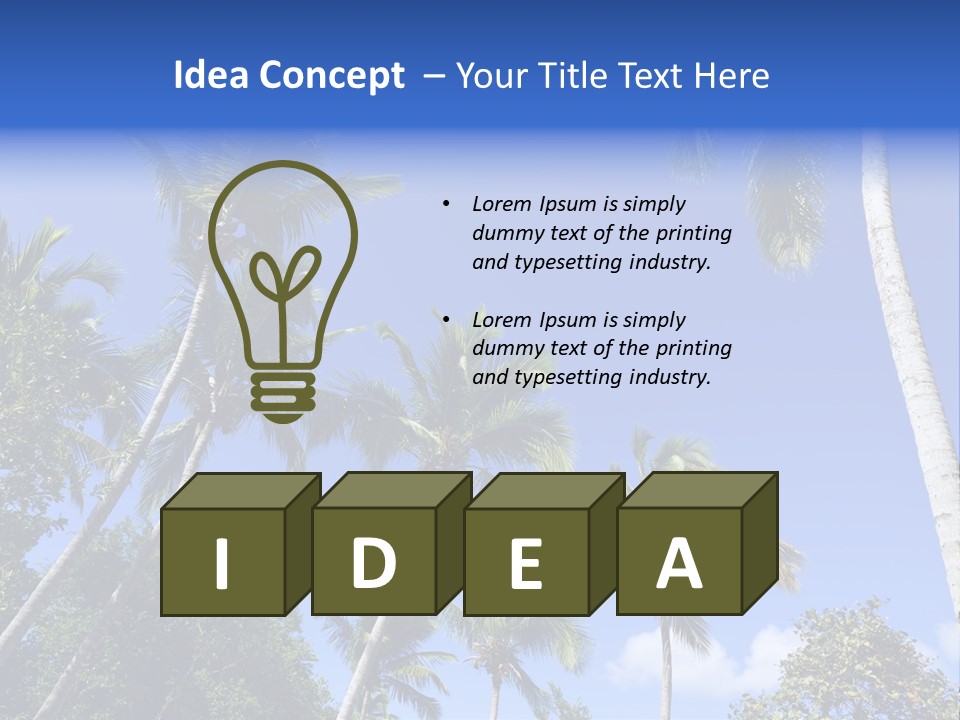 A Powerpoint Presentation With Palm Trees And Blue Sky PowerPoint Template
