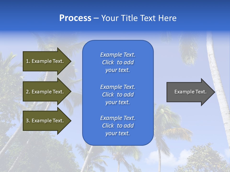 A Powerpoint Presentation With Palm Trees And Blue Sky PowerPoint Template