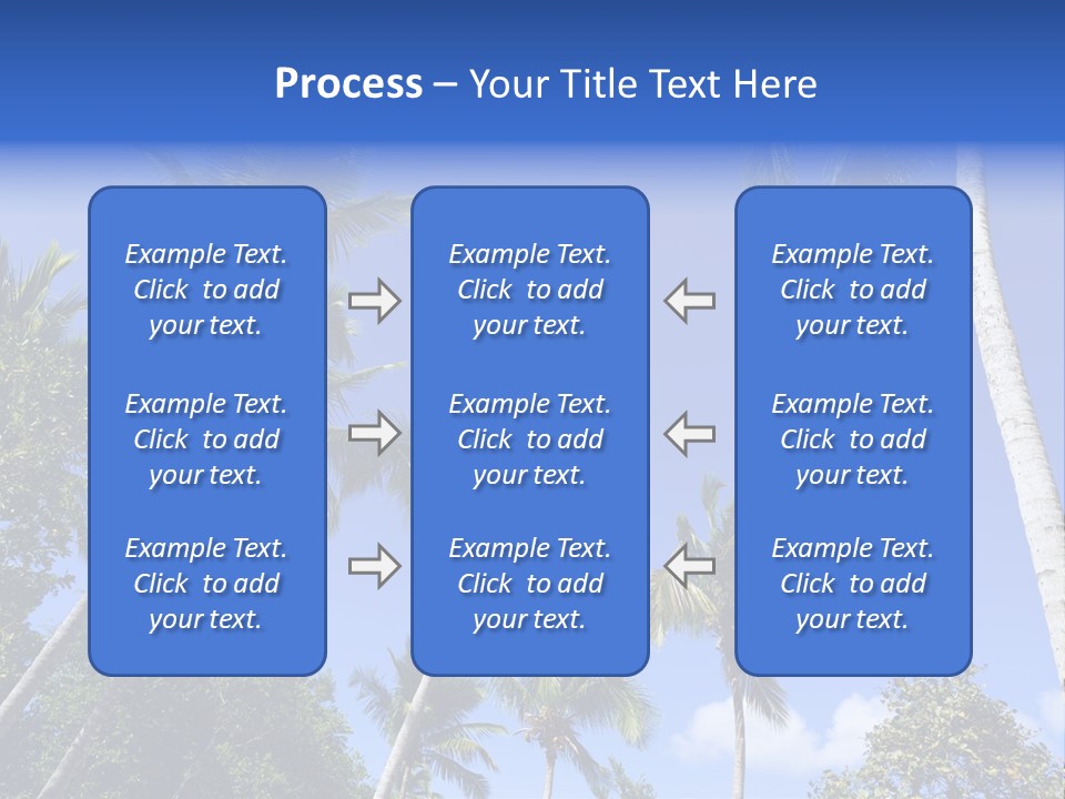 A Powerpoint Presentation With Palm Trees And Blue Sky PowerPoint Template