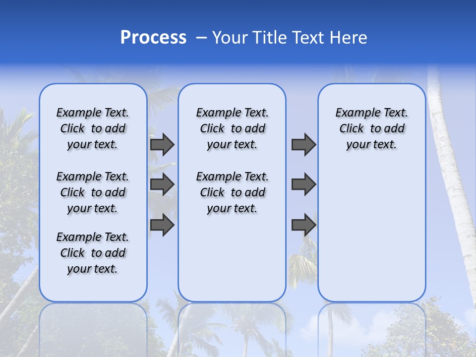 A Powerpoint Presentation With Palm Trees And Blue Sky PowerPoint Template