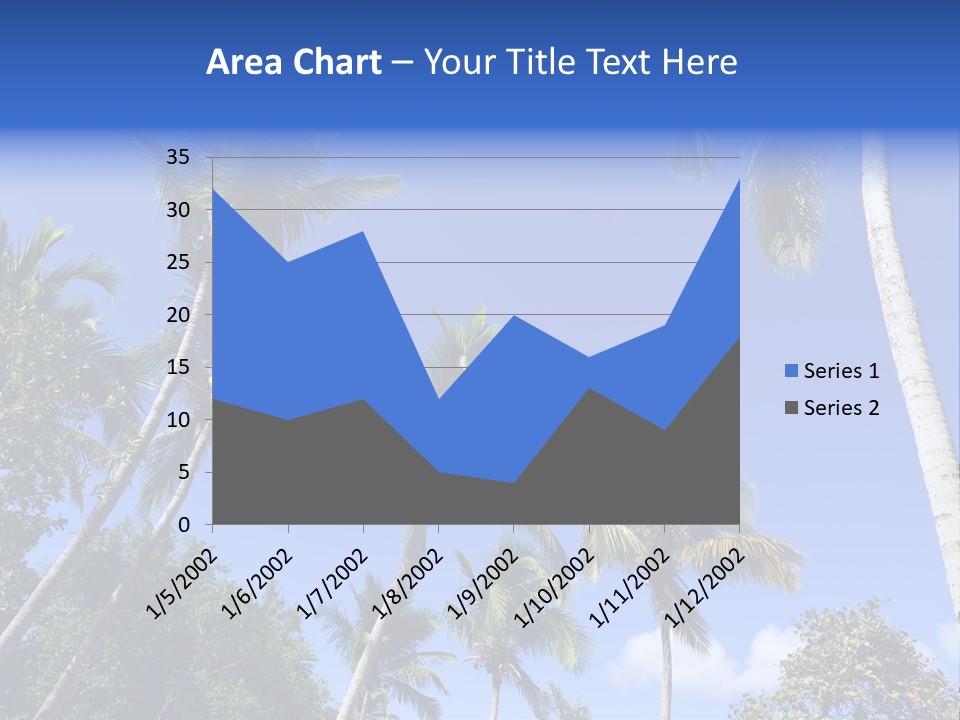 A Powerpoint Presentation With Palm Trees And Blue Sky PowerPoint Template