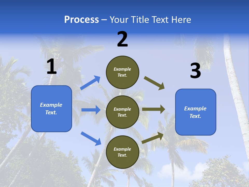 A Powerpoint Presentation With Palm Trees And Blue Sky PowerPoint Template