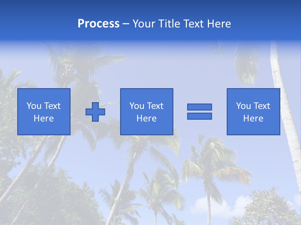 A Powerpoint Presentation With Palm Trees And Blue Sky PowerPoint Template